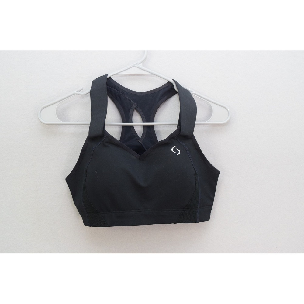Moving Comfort Juno Sports Bra 34C Black High Impact Racerback Women 350025